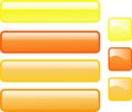 Seven web buttons in sunny colors