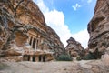 Seven wonders of new world. Petra - Jordan. Buildings in the rock. Beautiful view on a old buildings. Unesco