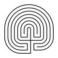 Sevenfold Cretan labyrinth with single path Royalty Free Stock Photo