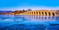 Seventeen Arch Bridge in Summer Palace Royalty Free Stock Photo