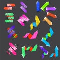 Seventeen color textured arrows