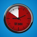 Seventeen Seconds Clock on blue background. Clock 3d icon