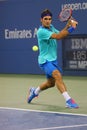 Seventeen times Grand Slam champion Roger Federer during third round match at US Open 2014