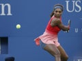 Seventeen times Grand Slam champion Serena Williams during her final match at US Open 2013 Royalty Free Stock Photo