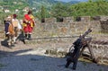 Seventeenth Century Cannon at the Historical Reenactment at the Royalty Free Stock Photo