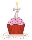 Seventh birthday cupcake