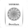 Seventh, crown chakra - Sahasrara. Illustration of one of the seven chakras. The symbol of Hinduism, Buddhism. Violet watercolor Royalty Free Stock Photo