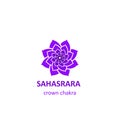 Seventh crown chakra Sahasrara isolated on the white background Royalty Free Stock Photo