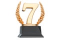 Seventh place trophy cup, 3D rendering Royalty Free Stock Photo