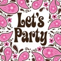 Seventies Style Party Invitation Royalty Free Stock Photo