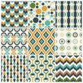 Seventies Stylish Abstract Retro Geometric & curve seamless pattern.