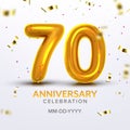 Seventieth Anniversary Celebration Number Vector