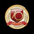 Seventy Anniversary Red Shield Luxury Badge