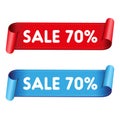 Seventy percent sale red ribbon Royalty Free Stock Photo