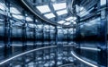 Sever racks and data center, big data and cloud computing concept, 3d rendering