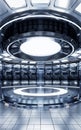 Sever racks and data center, big data and cloud computing concept, 3d rendering