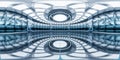 Sever racks and data center, 360-degree seamless panoramic view, 3d rendering