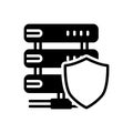 Black solid icon for Sever Shield, aegis and safeguard