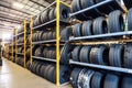 several aircraft tires in the storage area