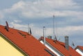 Several antennas on the roofs Royalty Free Stock Photo