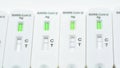 Several antigen tests arranged in a row Royalty Free Stock Photo