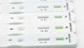 Several antigen tests arranged in a row Royalty Free Stock Photo