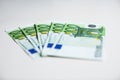 Several banknotes white background