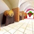 Several barrels with old wine storage Royalty Free Stock Photo