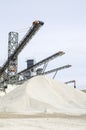 Several belt conveyors in Gravel Quarry Royalty Free Stock Photo