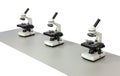 Several biological microscopes