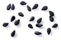 Several black sesame seeds isolated on white background Royalty Free Stock Photo