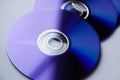 Several blu ray discs are in the window Royalty Free Stock Photo