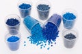 Several blue plastic granulates Royalty Free Stock Photo