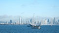 Several boats anchored near Amador Causeway in Panama