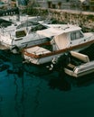 Boats resting in port of Livorno, italy