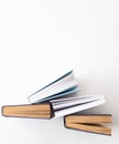 Several books on white background Royalty Free Stock Photo