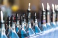 Several bottles of alcohol in a cocktail bar Royalty Free Stock Photo