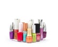 Several bottles of nail polish Royalty Free Stock Photo