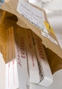 Several boxes of swab evidence in the crime lab for analysis Royalty Free Stock Photo