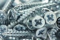 Several brilliant construction screws Royalty Free Stock Photo