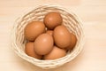 Several brown eggs