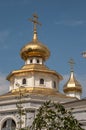 Gold domes of Dormition Cathedral in Tashkent, Uzbekistan Royalty Free Stock Photo