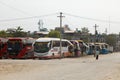 Several buses in Chan Mya Shwe Pyi bus Station, Mandalay