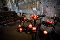 Candles lit inside a church Royalty Free Stock Photo