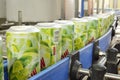 Several cans of mojitos on line in Ochakovo Royalty Free Stock Photo