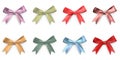 Several Christmas ribbons with different materials