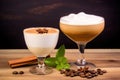 Several coffee-based cocktails with cream swirls, inviting indulgence and coffee lovers' delight