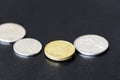 Several coins from Fiji on a dark background