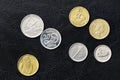 Several coins from Fiji on a dark background