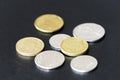 Several coins from Fiji on a dark background